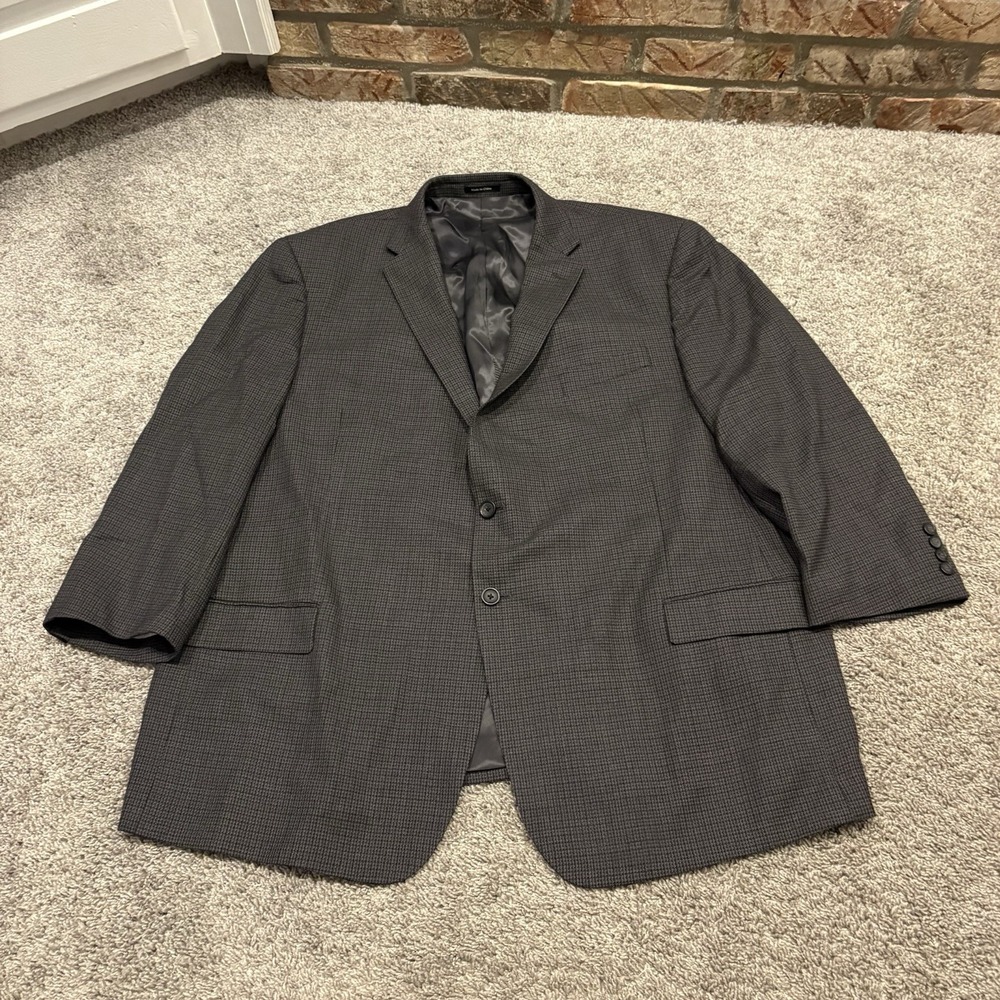 PRONTO UOMO PLATINUM 100% WOOL SPORT COAT Size 50R blazer suit jacket Black Gray